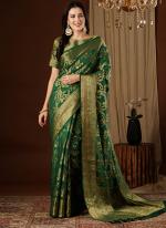 Viscose Dola Silk Green Festival Wear Weaving Saree